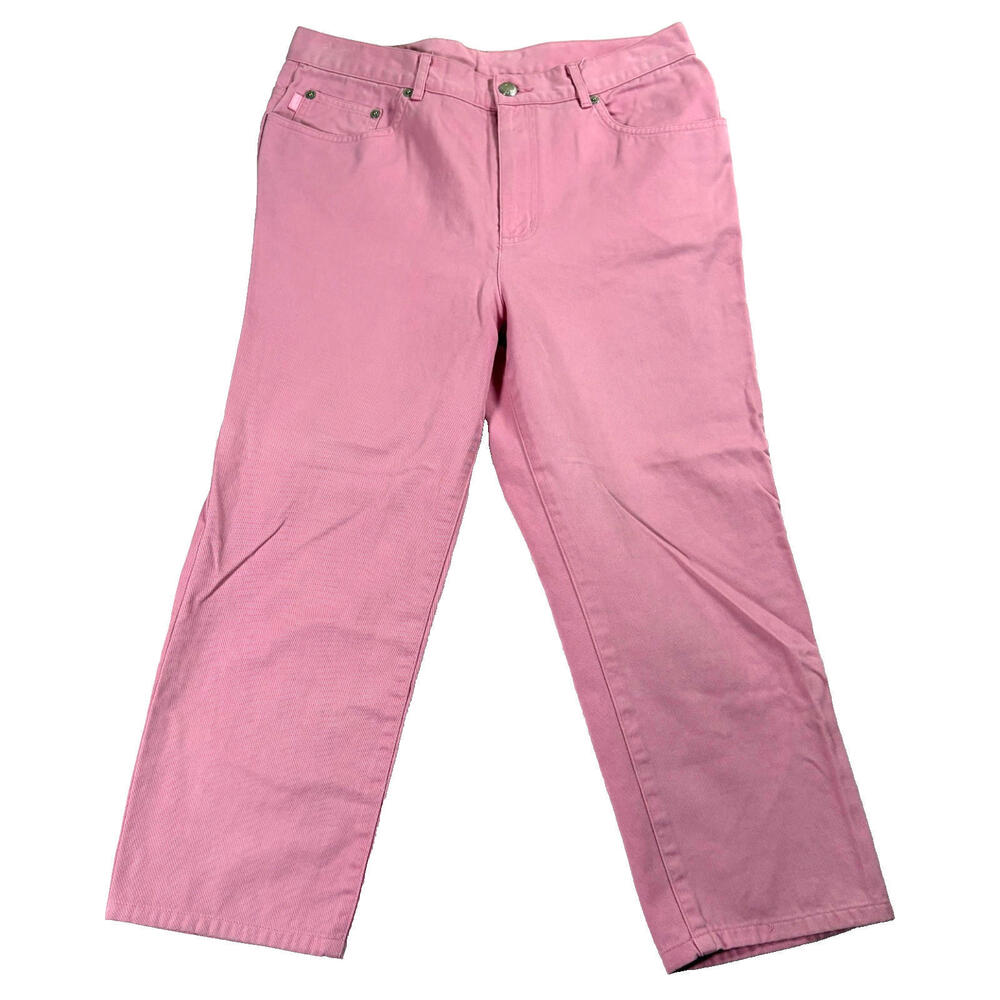 Lauren Jeans Co Pink Pants Womens 8 Straight Leg 100% Cotton Casual Vintage